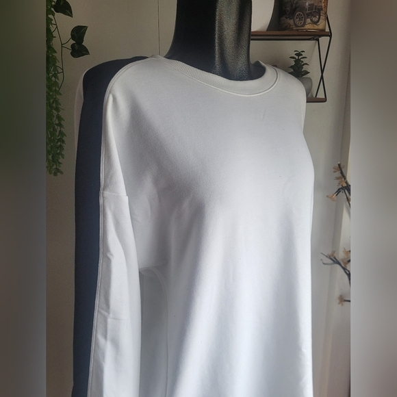 Hyba White Sweatshirt with Black Stripe Down Sleeves XXL - Picture 3 of 7